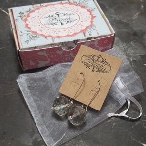 Plunder Clear Rose earrings NEW